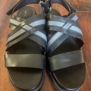 Cole Haan Black and Gray Strappy Sandals